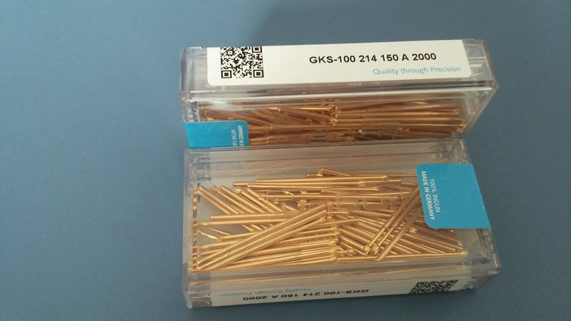 Phụ tùng SMT kim loại màu vàng Đầu dò kiểm tra Ingun GKS-100-214-150-A-2000 Đồ đạc thử nghiệm